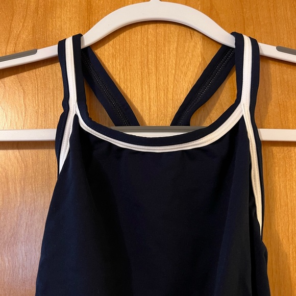 Dolfin Womens Swimsuit One Piece Bathing Swim Suit Navy Blue Vintage NWT Size 30 - Picture 2 of 12